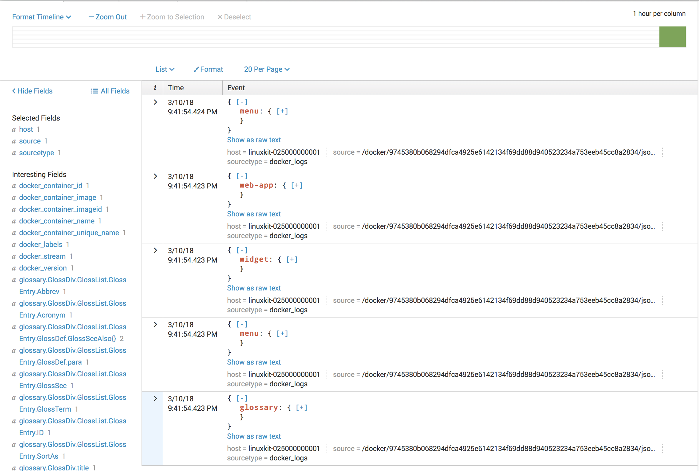 Splunk Docker Logs not joined