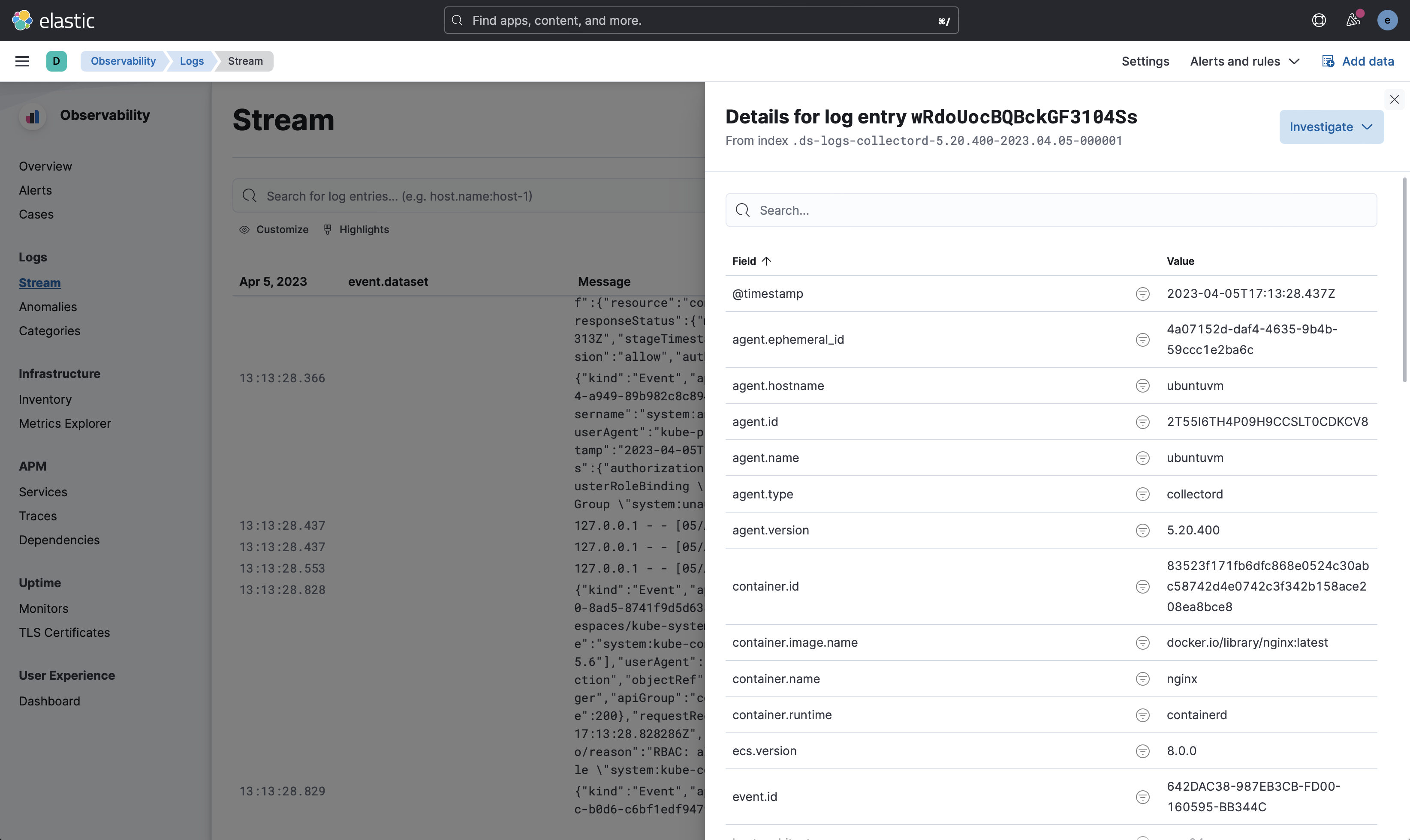 ElasticSearch Observability Dashboard